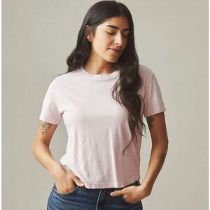 NEW American Giant Hemp Jersey Crew Tee Ballerina Pink Short Sleeve Size L